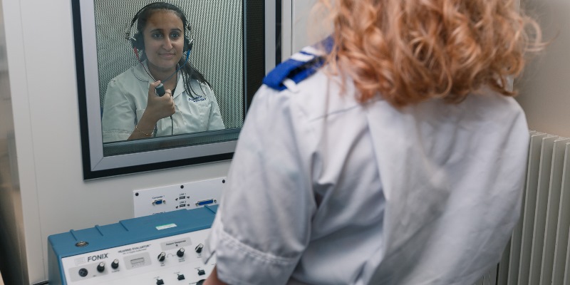 The University of Leeds studnets go out on placement to regional NHS hospitals and with private sector hearing test providers.