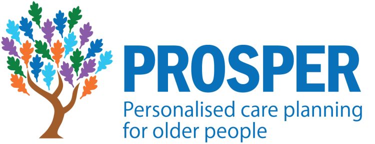 Prosper logo blue text with tagline