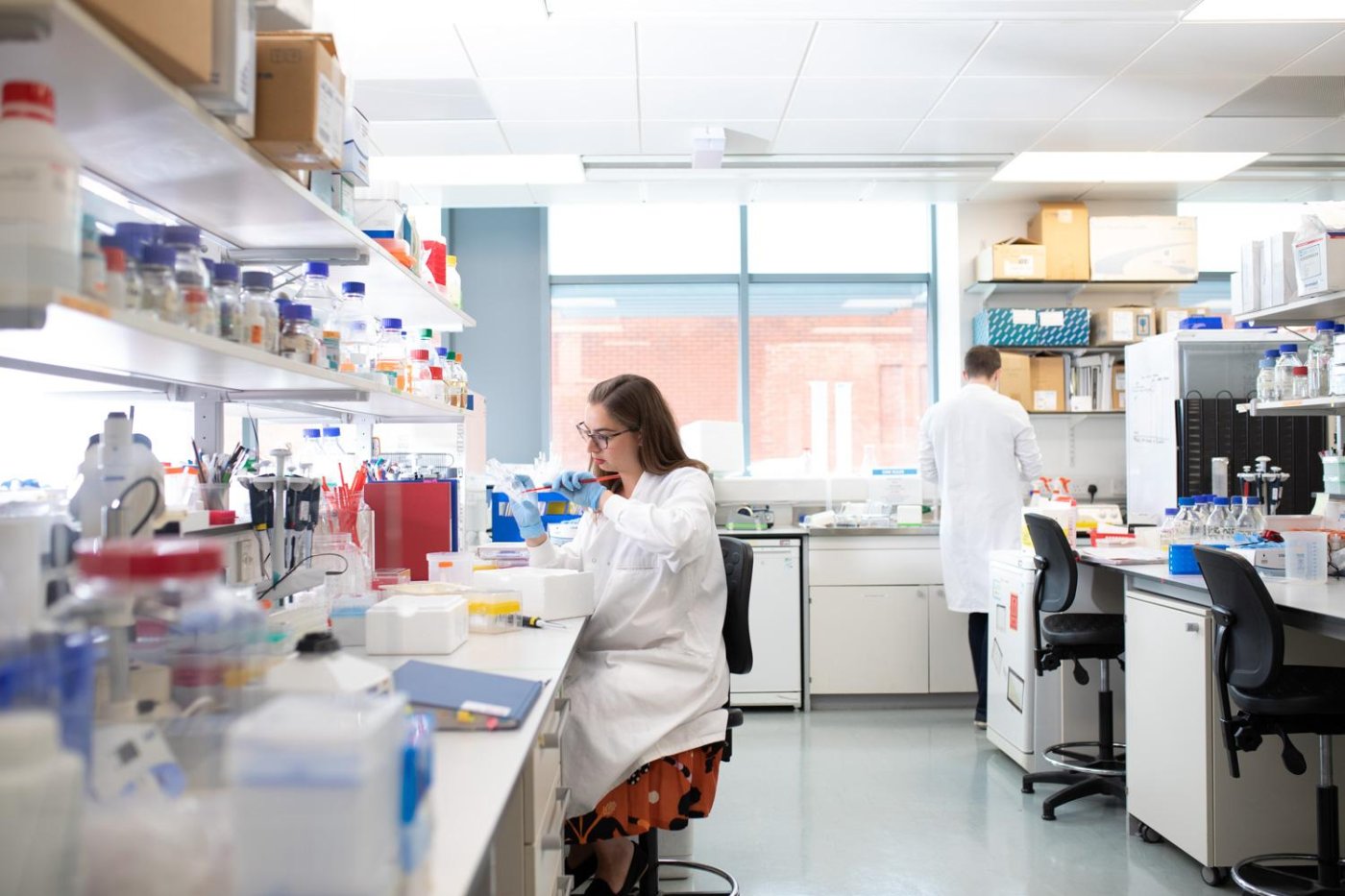 Student working in lab