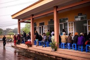 Patients waiting at a clinic in Hoa Binh City in Northern Vietnam 