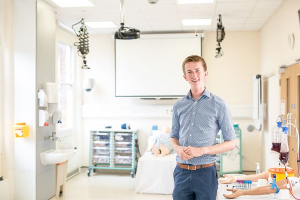 MBChB student in the clinical skills suite at the University of Leeds