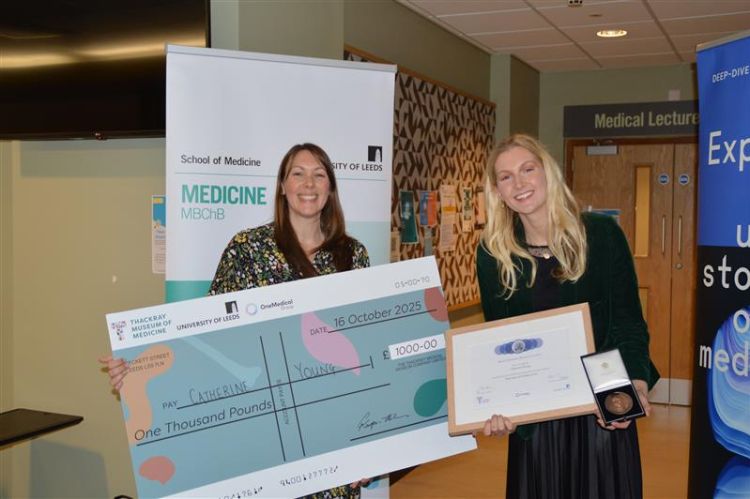 Dr Sarah Clark (Group Clinical Lead, OneMedical Group) and Catherine Young (winner) 