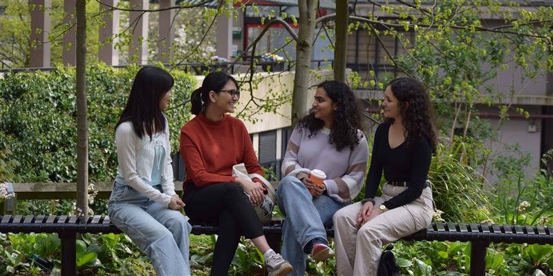 Four students on campus