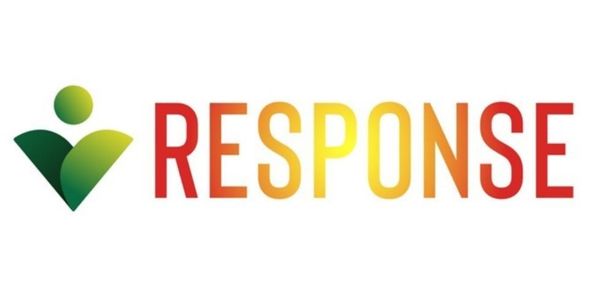 Wordmark logo for Response spelling the word response in yellow and red