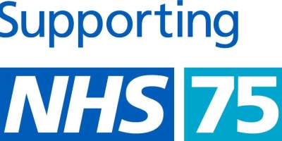 Text reads: Supporting NHS 75